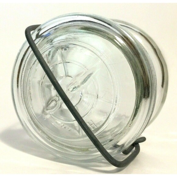 Grandma Wheatons Clear Pint #5 Jar Old Fashioned Lid Bail Farmhouse Vintage - Picture 6 of 9